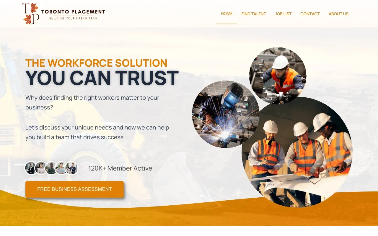 Screenshot of the Toronto Placement website